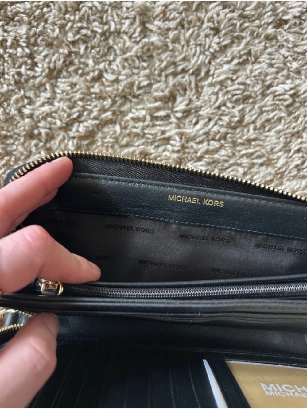 Michael Kors Black Wristlet Wallet with Pink Floral Print - Picture 7 of 10